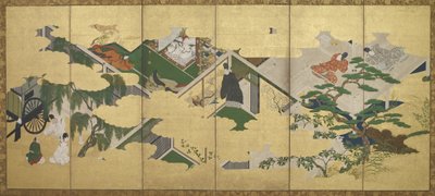 Le Conte de Genji, chapitre 2 : La visite du Prince Genji à Utsusemi, période Edo - Tosa Mitsuoki